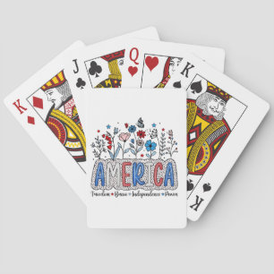 America Freedom Brave independence Power 4th July Playing Cards