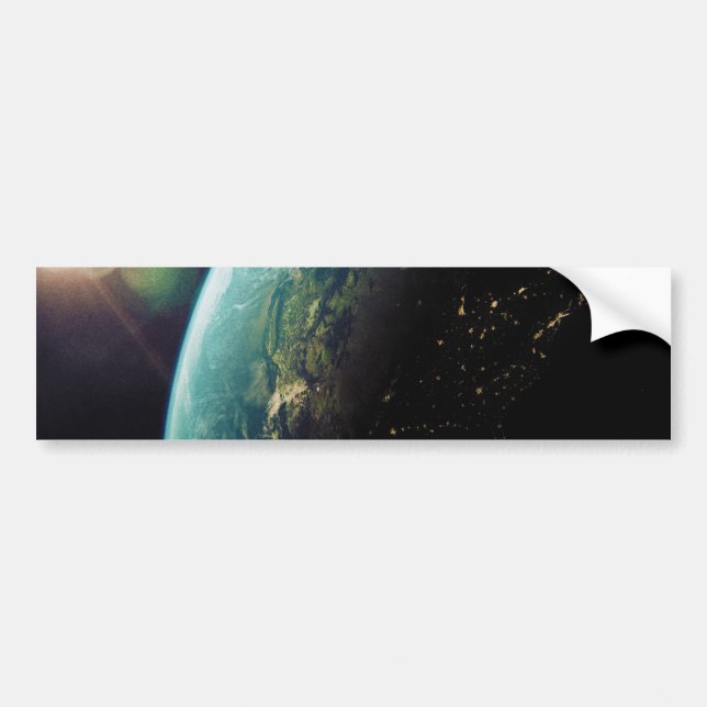 America From Space from Day to Night Bumper Sticker (Front)