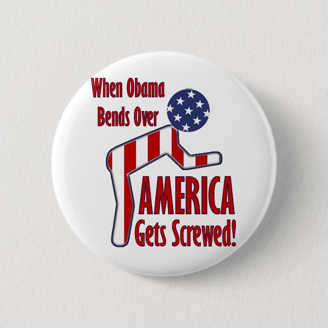 America Gets Screwed 6 Cm Round Badge (Front)