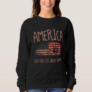 America God Shed His Grace on Thee 4th of July Men Sweatshirt