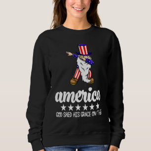 America God Shed His Grace On Thee  America Flag L Sweatshirt