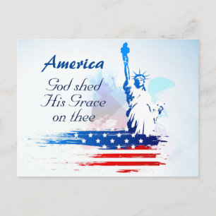 America-God Shed His Grace on Thee Postcard