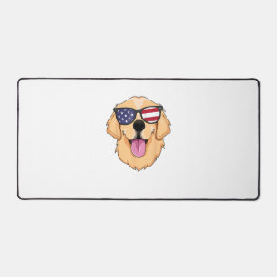 America Golden Retriever 4th of July for Men Boys Desk Mat