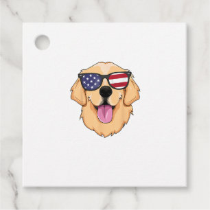 America Golden Retriever 4th of July for Men Boys Favour Tags