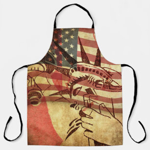 America, grunge background apron