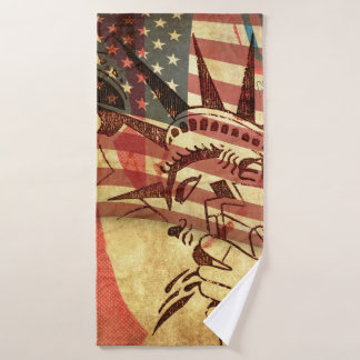 America, grunge background bath towel