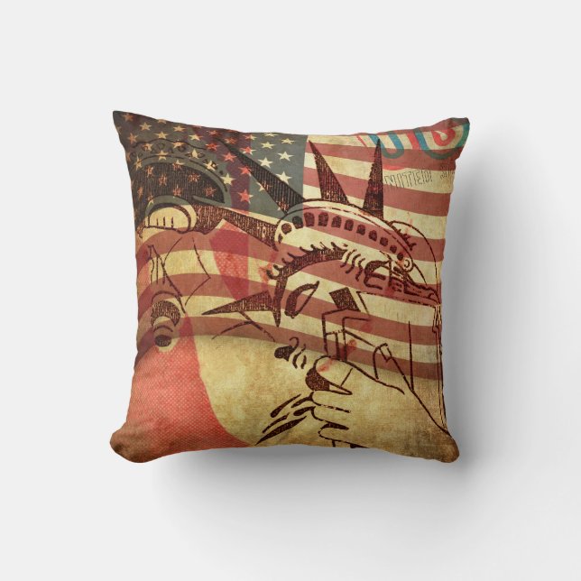 America, grunge background cushion (Front)