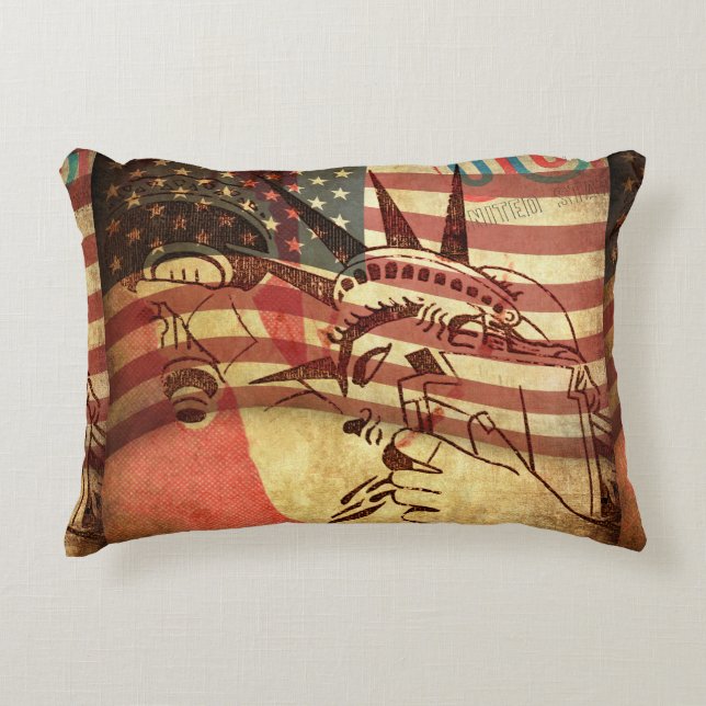 America, grunge background decorative cushion (Front)