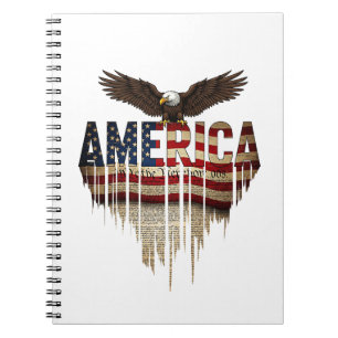 America grunge flag and eagle notebook