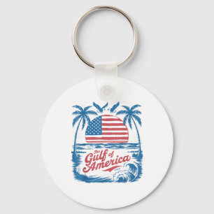 America Gulf-of-us Retro Vintage Beach Usa Flag Me Key Ring