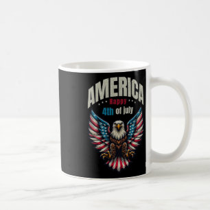 America Happy 4th Of July - Patriotic Eagle Men Coffee Mug