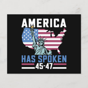 America Has Spoken 45 47 Trump President Vintage Flyer