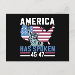 America Has Spoken 45 47 Trump President Vintage Invitation Postcard