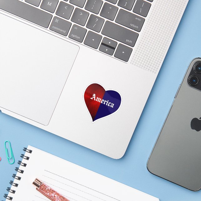 AMERICA HEART STICKERS (Laptop w/ iPhone)