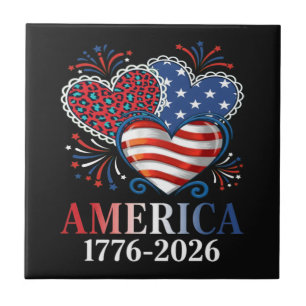 america hearts 1776-2026 patriotic ceramic tile
