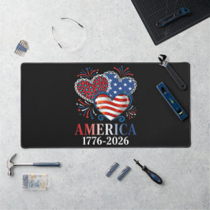 america hearts 1776-2026 patriotic desk mat