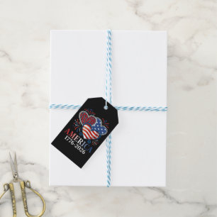 America Hearts 1776-2026 Patriotic Gift Tags
