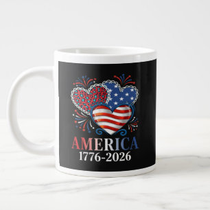 america hearts 1776-2026 patriotic large coffee mug
