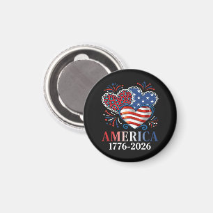America Hearts 1776-2026 Patriotic Magnet
