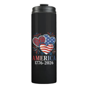 america hearts 1776-2026 patriotic thermal tumbler