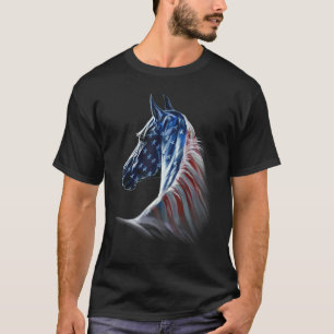 America Horses - Patriotic Horse American Flag Vin T-Shirt