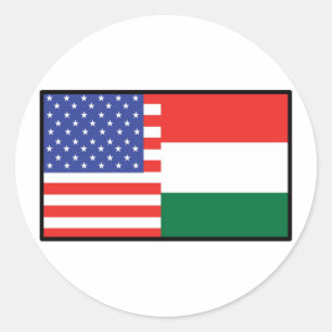 America Hungary Classic Round Sticker