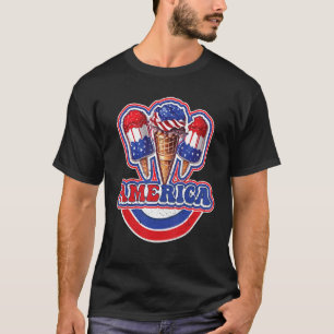 America Ice Cream 4th Of July T-Shirt