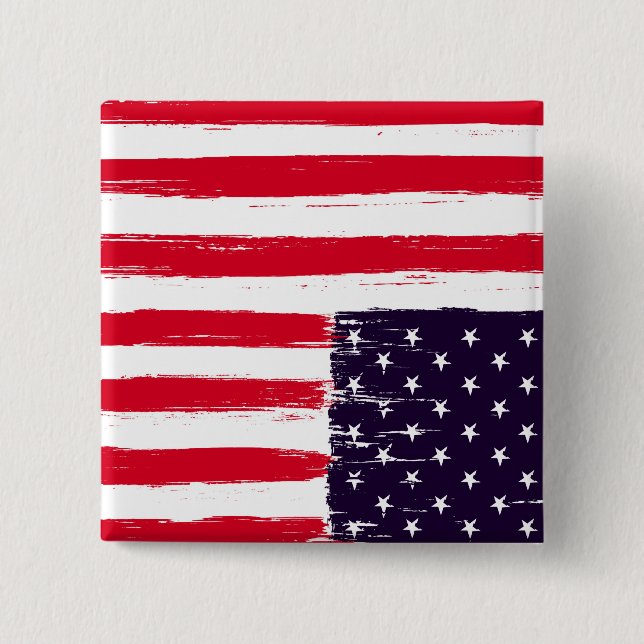 America in Distress Upside down Flag 15 Cm Square Badge (Front)