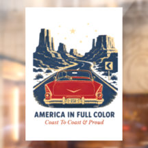 America In Full Colour Window Cling