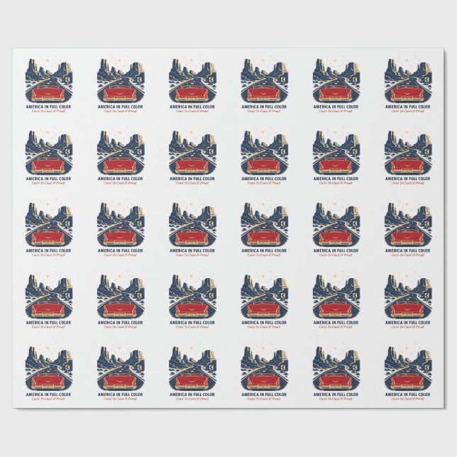 America In Full Colour Wrapping Paper (Flat)