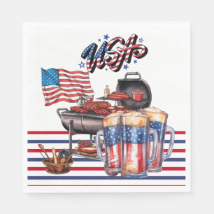 America Independence Day 4th July Barbecue party Napkin