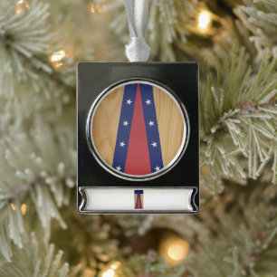 America-Inspired Art   Flags, Jerseys & 4th of Jul Silver Plated Banner Ornament