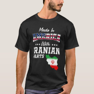America Iranian Parts Iran Map USA Flag Ancestry T-Shirt