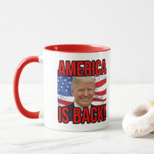 America is Back Donald Trump American Flag SOTU Mug