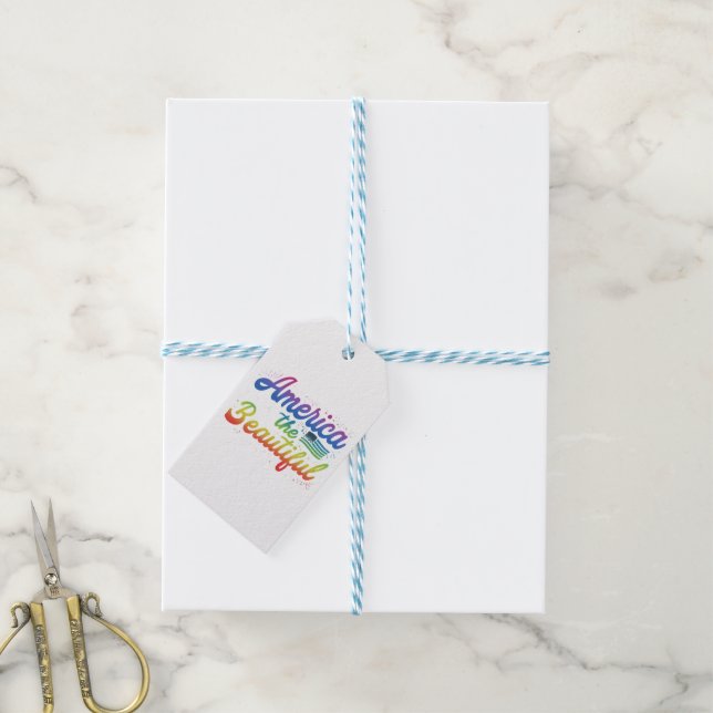 america is beautiful  gift tags (With Twine)