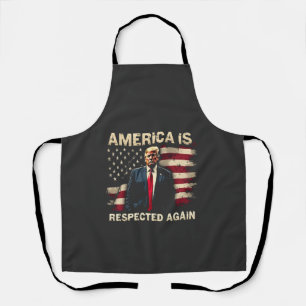 America is Respected Again Trump USA 4Th Of July Apron