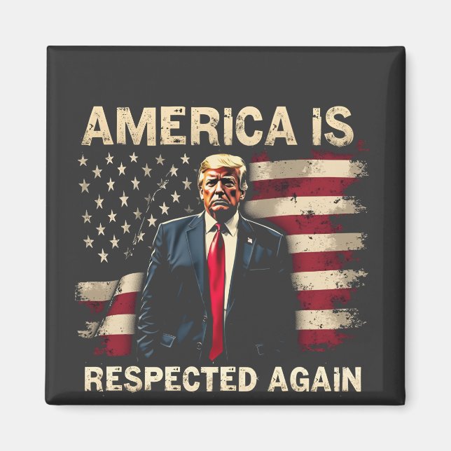 America is Respected Again Trump USA 4Th Of July Magnet (Front)