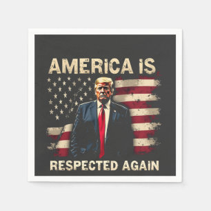 America is Respected Again Trump USA 4Th Of July Napkin