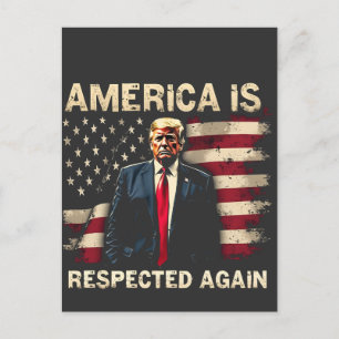 America is Respected Again Trump USA 4Th Of July Postcard
