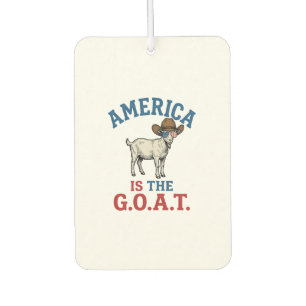 America Is The G.O.A.T Patriotic Goat Cowboy Shirt Car Air Freshener