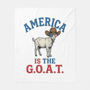 America Is The G.O.A.T Patriotic Goat Cowboy Shirt Fleece Blanket