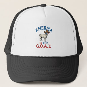 America Is The G.O.A.T Patriotic Goat Cowboy Shirt Trucker Hat