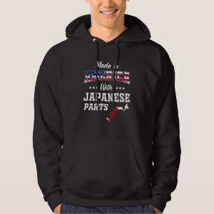 America Japanese Parts Japan Map USA Flag Ancestry Hoodie