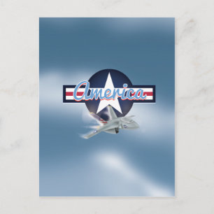 America Jet fighter Air Force Postcard