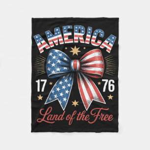 America Land Of The Free 1776 4th Of July Independ Fleece Blanket