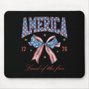 America Land Of The Free 1776 Eagle 4th Of July Wo Mouse Pad