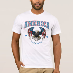 America land of the Free, 4th of July 1776 Eagle T-Shirt