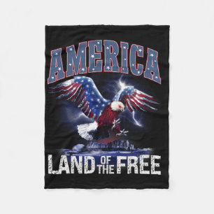 America Land Of The Free 4th Of July Independence Fleece Blanket