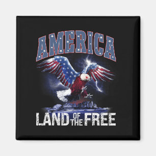 America Land Of The Free 4th Of July Independence Magnet