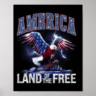 America Land Of The Free 4th Of July Independence  Poster